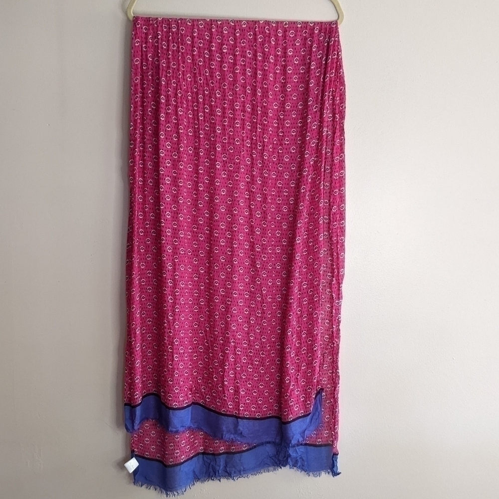 Vera Bradley Scarf Soft Fringe Red And Blue